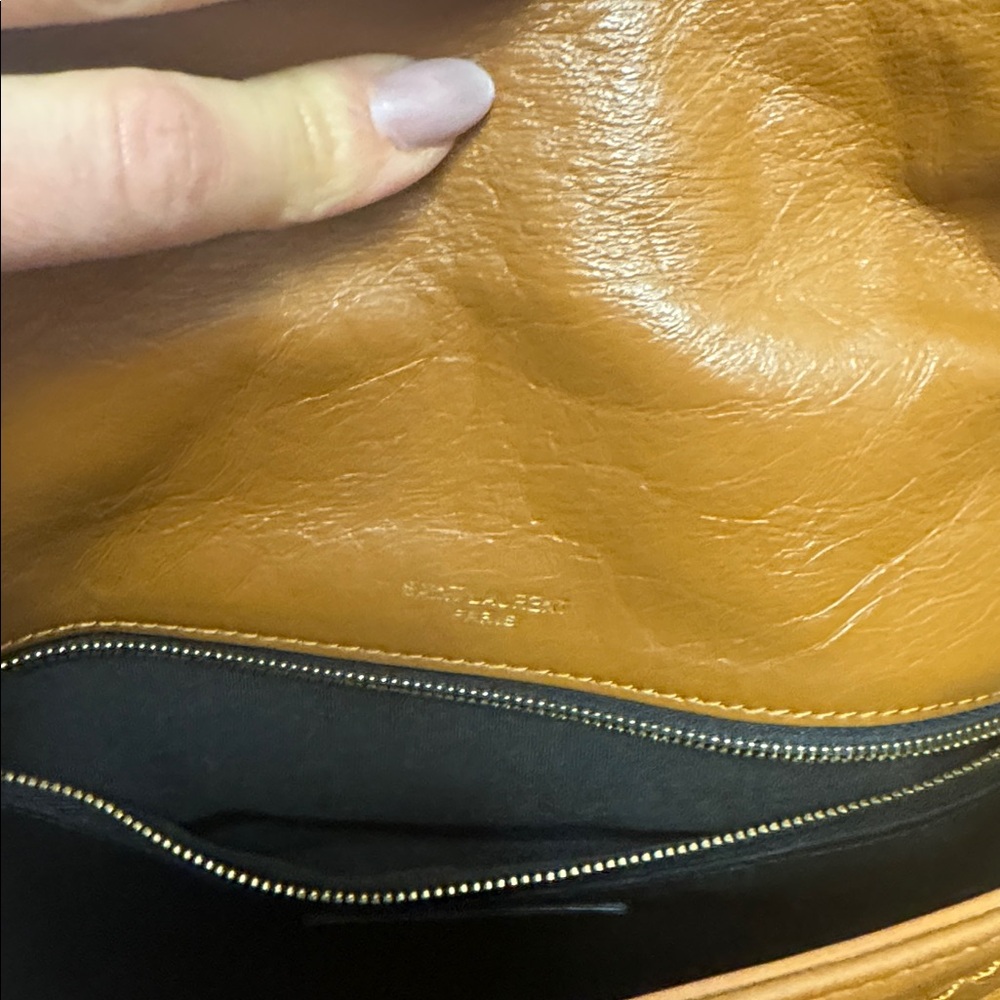 Yves Saint Laurent Tan Quilted Crossbody Bag - Picture 3 of 4